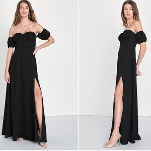 Black Off-the-Shoulder Bustier Maxi Dress - NWT - XL